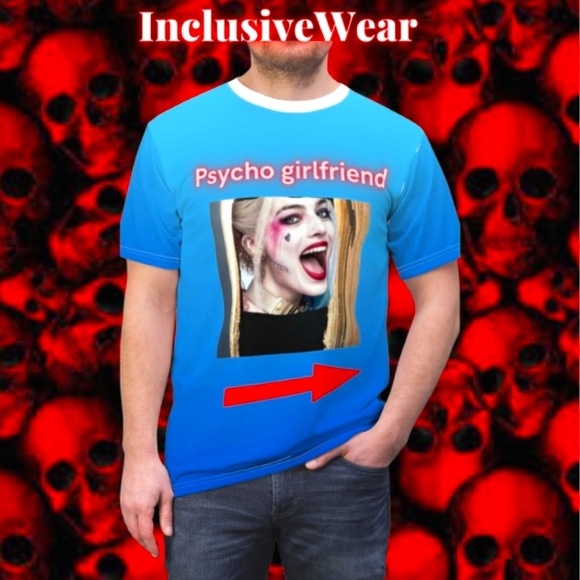 Psycho Girlfriend "Harley Quinn" Top Seller Trending Unisex Cut & Sew Tee Sexy A - Picture 5 of 6